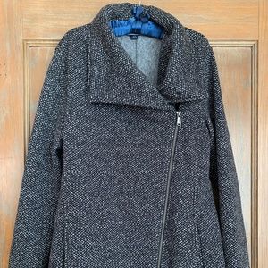 Lands' End Jacket Black/White Marl with Fleece Lining